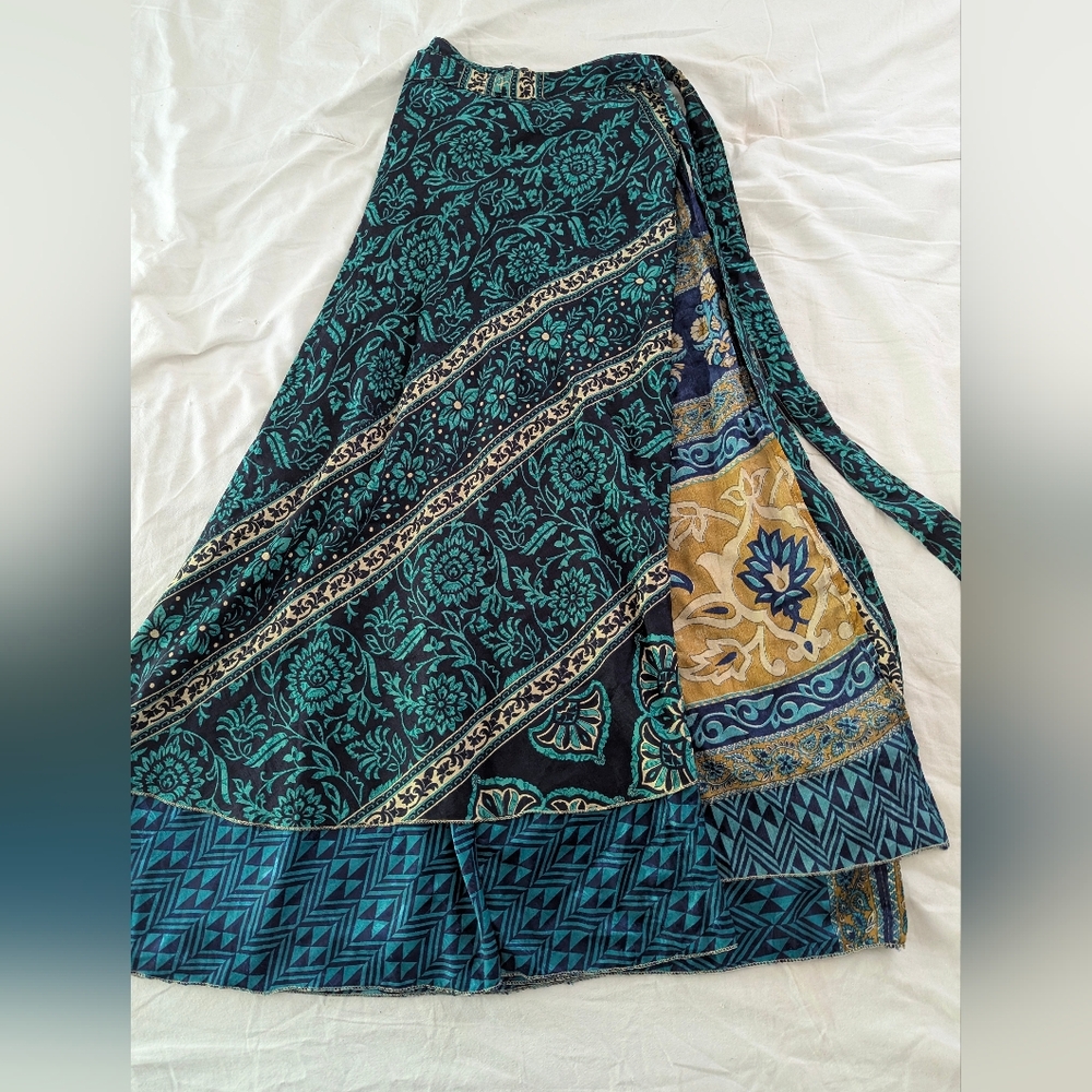 NWB Cute Things Silk Wrap Skirt